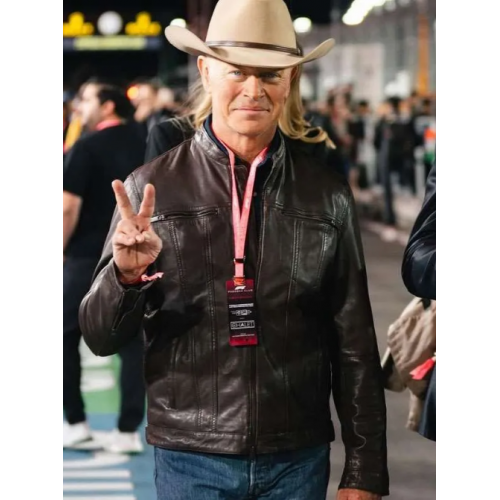 Neal McDonough The Last Rodeo 2025 Brown Leather Jacket
